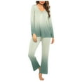 thumbnail image 1 of Timegard Ensembles de Pyjamas pour Femmes 2 Pcs Confortables Couleur Dégradée Manches Longues Col en V Haut et Pantalon Tenues de Pjs, 1 of 5