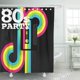thumbnail image 1 of Cortina de Ducha ABPHQTO 160x180 cm Grafica Negra Musica Retro 80S, 1 of 1