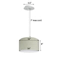 thumbnail image 2 of 16" W 2 Light Pendant Textured Oatmeal Shade with Diffuser, White Cord, 2 of 5