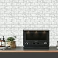 thumbnail image 3 of Clevermosaics Self Adhesive Peel and Stick White Marble Subway Vinyl Tiles - 10 Sheet, 3 of 7
