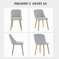 thumbnail image 5 of Accreate Dining Chairs,Modern Fabric Upholstered Kitchen Side Chairs,Curved Backrest Dining Chairs with Oak Legs,Armless Dining Chair Set of 2 for Dining Room, 5 of 9