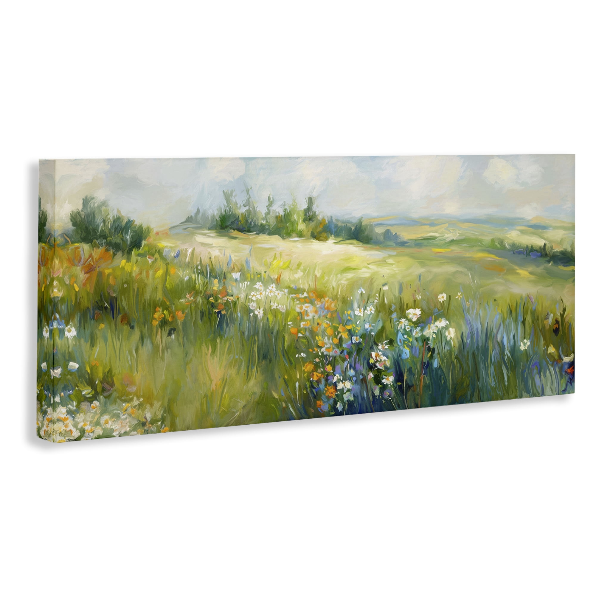 Stupell Industries Prairie Panorama Scene Landscape & Nature Painting Wrapped Canvas Art Print Wall Art, 24 x 10