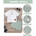 thumbnail image 4 of ZOEREA Toddler Baby Boy Clothes Summer Outfits Short Sleeve Solid Elastic Sweatshirt and Shorts 2 Piece Sweatsuit Set 1-5T, 4 of 6