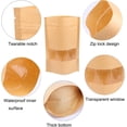 thumbnail image 4 of Katkitchen 100PCs Zip Lock Stand Up Kraft Paper Food Storage Bags Pouch with Window & Tear Notch, 7.9"x5.5" Food Saver Paper Party Gift Favor Wrap for Candy, Coffee Beans Nuts, 4 of 7