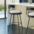 thumbnail image 5 of Amisco Monza 30 In. Swivel Bar Stool - Grey White Polyester / Black Metal, 5 of 9