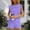 Purple, variant on IROINNID Women's Solid 2-Piece Activewear Set,Front Pleated Round Neck Short Sleeve Top and Shorts,Breathable Quick Dry Workout Outfit,For Yoga Gym Running Daily Fitness