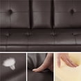 LuxuryGoods Modern Faux Leather Futon with Cupholders and Pillows