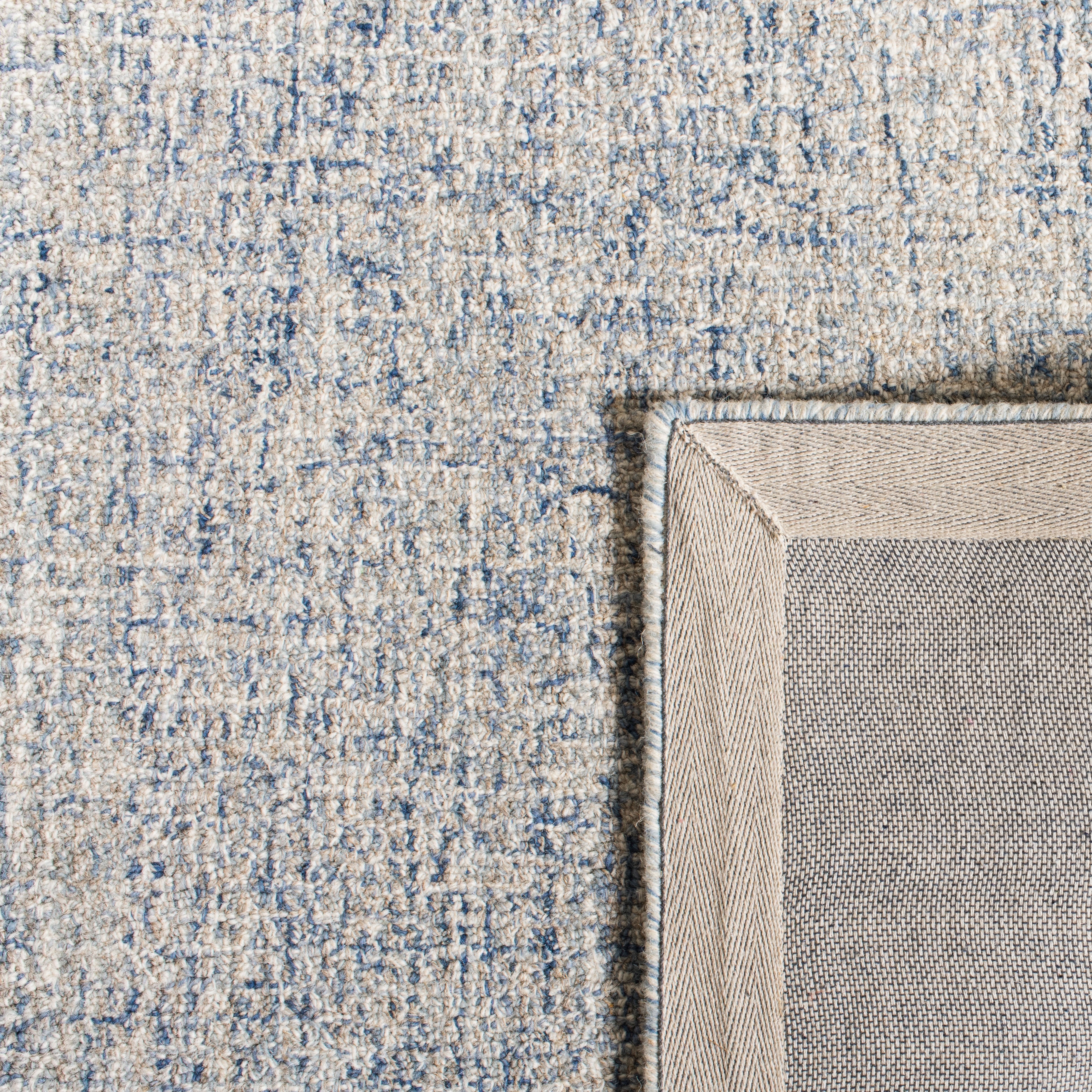 SAFAVIEH Abstract Emely Abstract Wool Runner Rug, Ivory/Blue, 2'3" x 8'