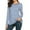 Blue, variant on MRULIC t shirts for women Women Long Sleeve Round Neck Basic T-Shirt Striped Shirts Tunic Top Blouse Womens t shirts Black + L