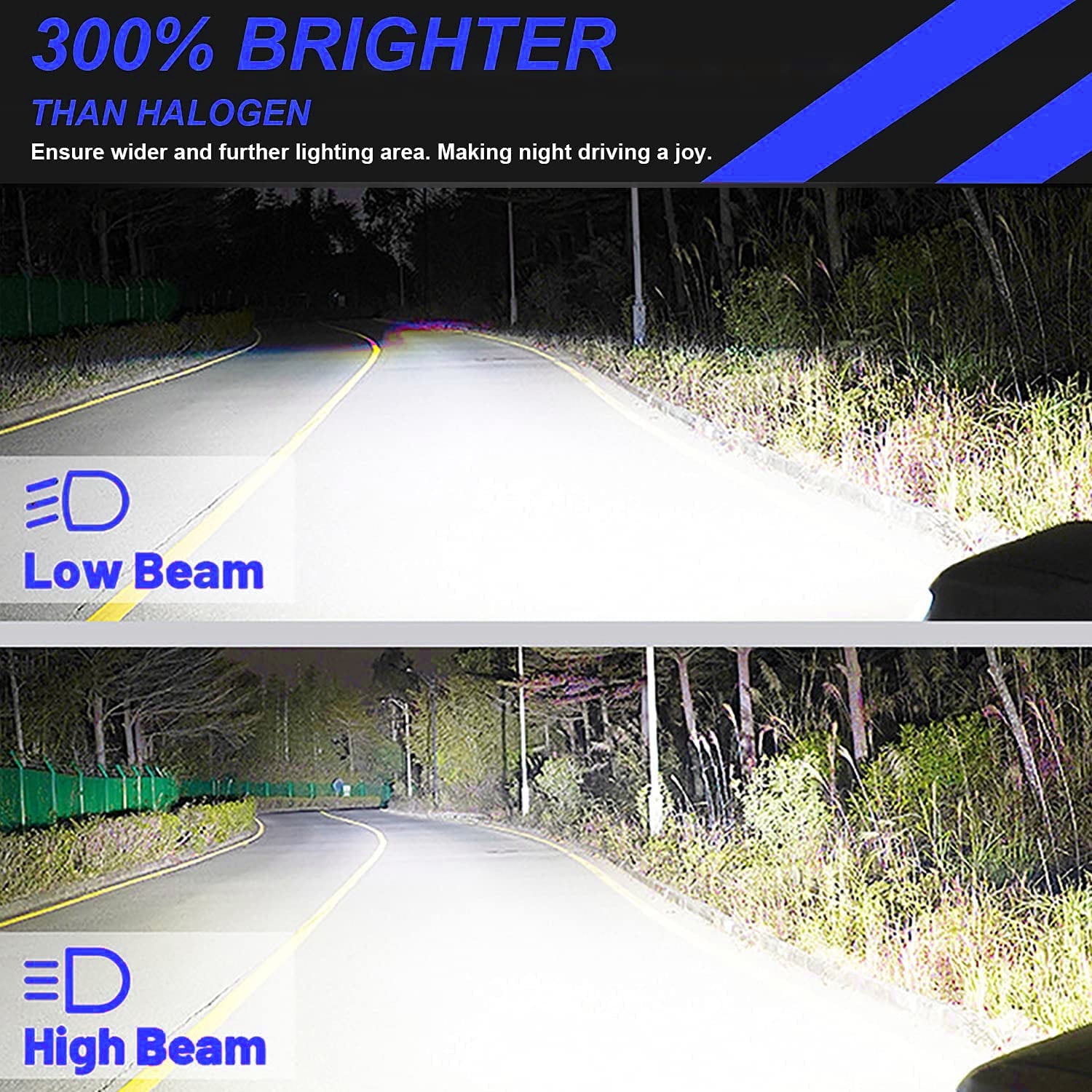For Ford Taurus 2013-2016 2017 2018 2019 LED Headlight Bulbs 9012 High and Low Beam 2pcs