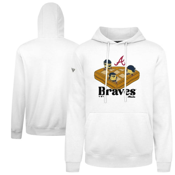 Men's-Levelwear  White Atlanta Braves Podium Ballpark Food Pullover Hoodie