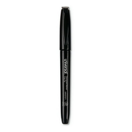 Opaque Permanent Marker Style Pen - Universal Pen Style Permanent Markers, Fine Point, Black, Dozen -UNV07071