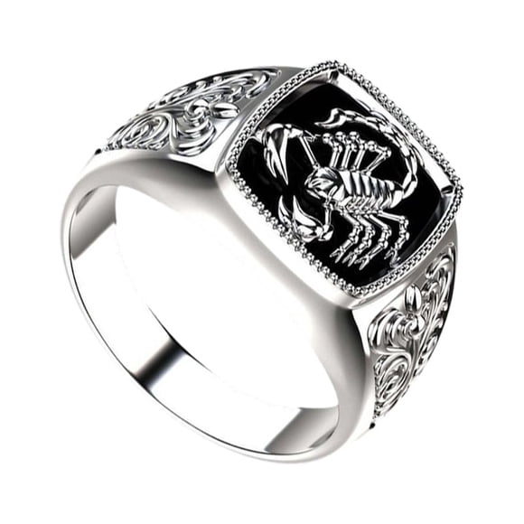 Anillo para hombre único y elegante Minnieouse inspirado en el punk Plata Talla 10
