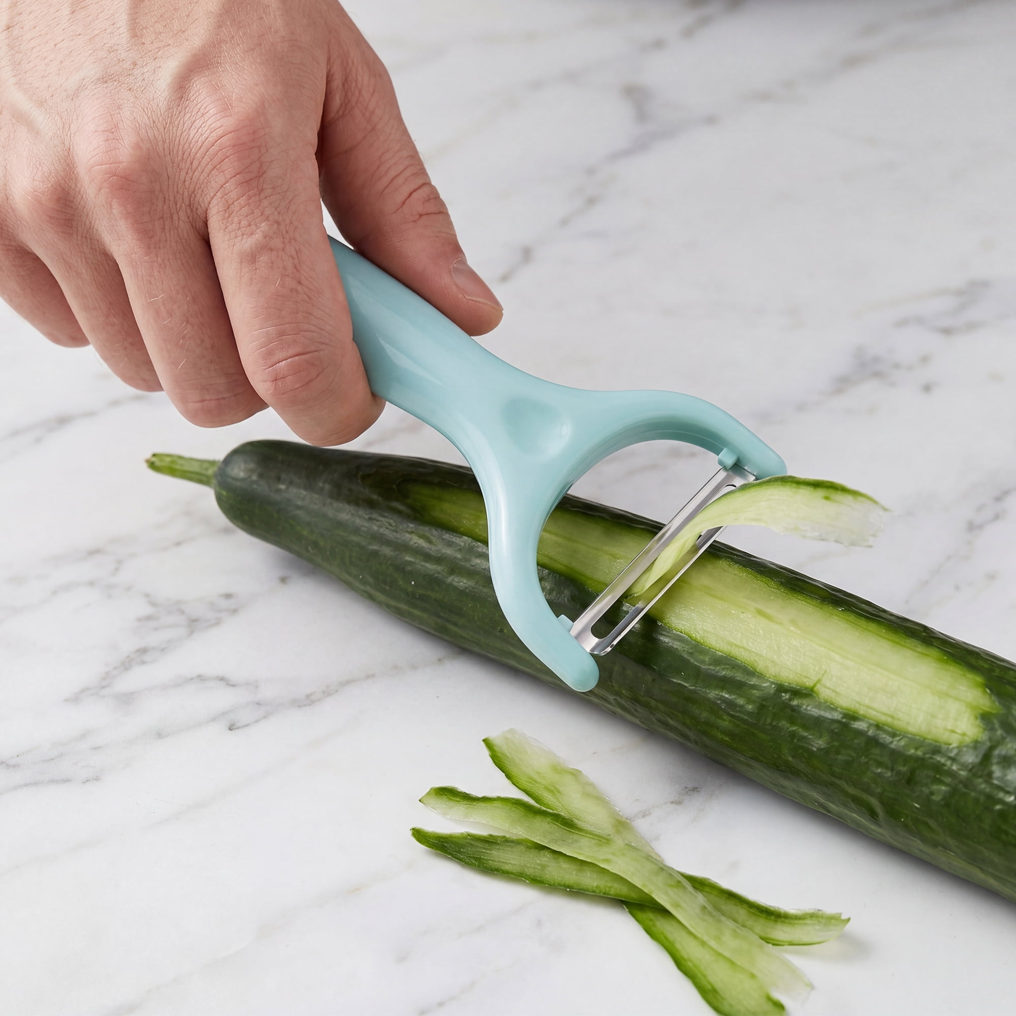 Unique Bargains Plastic Vegetable Peeler with Ergonomic Handle Light Blue 5.9x2.4x0.6 inch