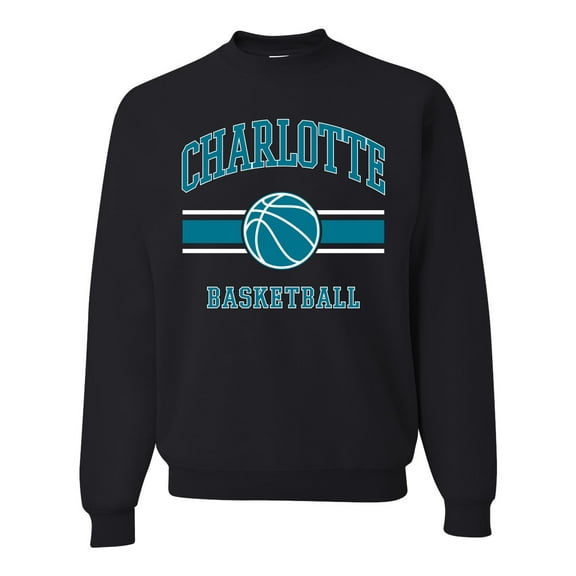 Wild Bobby City of Charlotte Basketball Fantasy Fan Sports Unisex Crewneck Sweatshirt, Black, Small