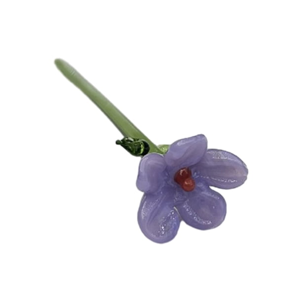 Decoración floral de vidrio hecha a mano con tallo, miniplantas florales sopladas a mano, figura decorativa para el hogar, sala de estar, oficina, mesa, florero.