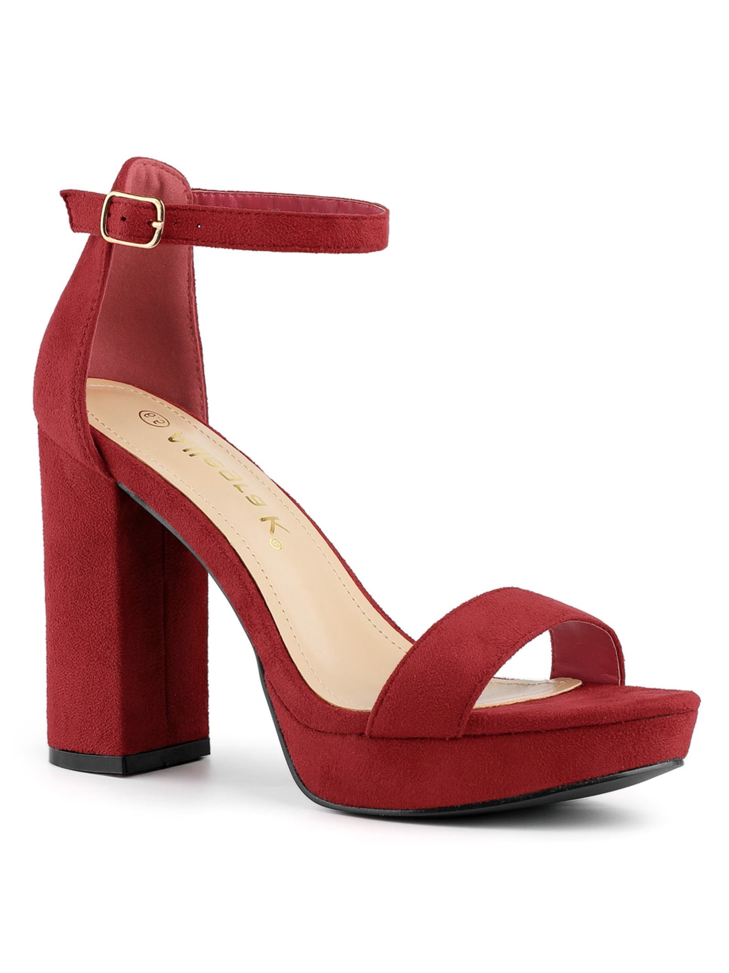 Allegra K Women's Sandals Chunky Heels Open Toe Ankle Strap Platform Sandals  - Walmart.com