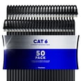 thumbnail image 1 of Cable Ethernet Maximm Cat 6 De 2 Pies (Paquete De 50) - Cable Lan De Alta Velocidad Cable De Conexión A Internet Y Cable De Red - Cable Ethernet Utp De 10 Gbps 550 Mhz - Negro, 1 of 1
