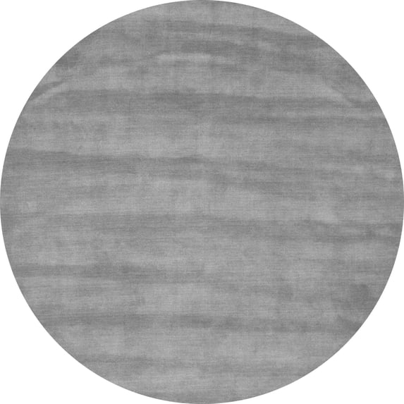 Ahgly Company Indoor Round Abstract Gray Contemporary Area Rugs, 6' Round