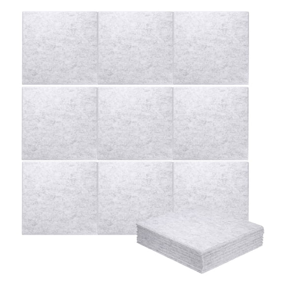 Uxcell 18pcs Acoustic Panels 11.8" x 11.8" x 0.3" Square Self Adhesive Sound Proof Wall Panels High Density Sound Deadening Foam Panel for Home Office Recording Room Studio, Light Grey