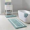 thumbnail image 2 of MAYEERTY Reversible High Pile Tufted Microfiber Bath Rug, Aqua, 21"W x 34"L, 2 of 8