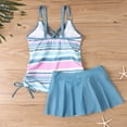thumbnail image 4 of Qingpeng Womens Tankini Bathing Suit Fashion Print Ruched Tummy Control Two Piece Swimsuit with Bottom Flowy Swimwear, 4 of 6