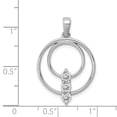 thumbnail image 3 of Real 14kt White Gold 3.2mm Three Stone Circle Pendant Mounting; for Adults and Teens; for Women and Men, 3 of 4