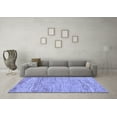 thumbnail image 3 of Ahgly Company Machine Washable Indoor Square Abstract Blue Modern Area Rugs, 4' Square, 3 of 4