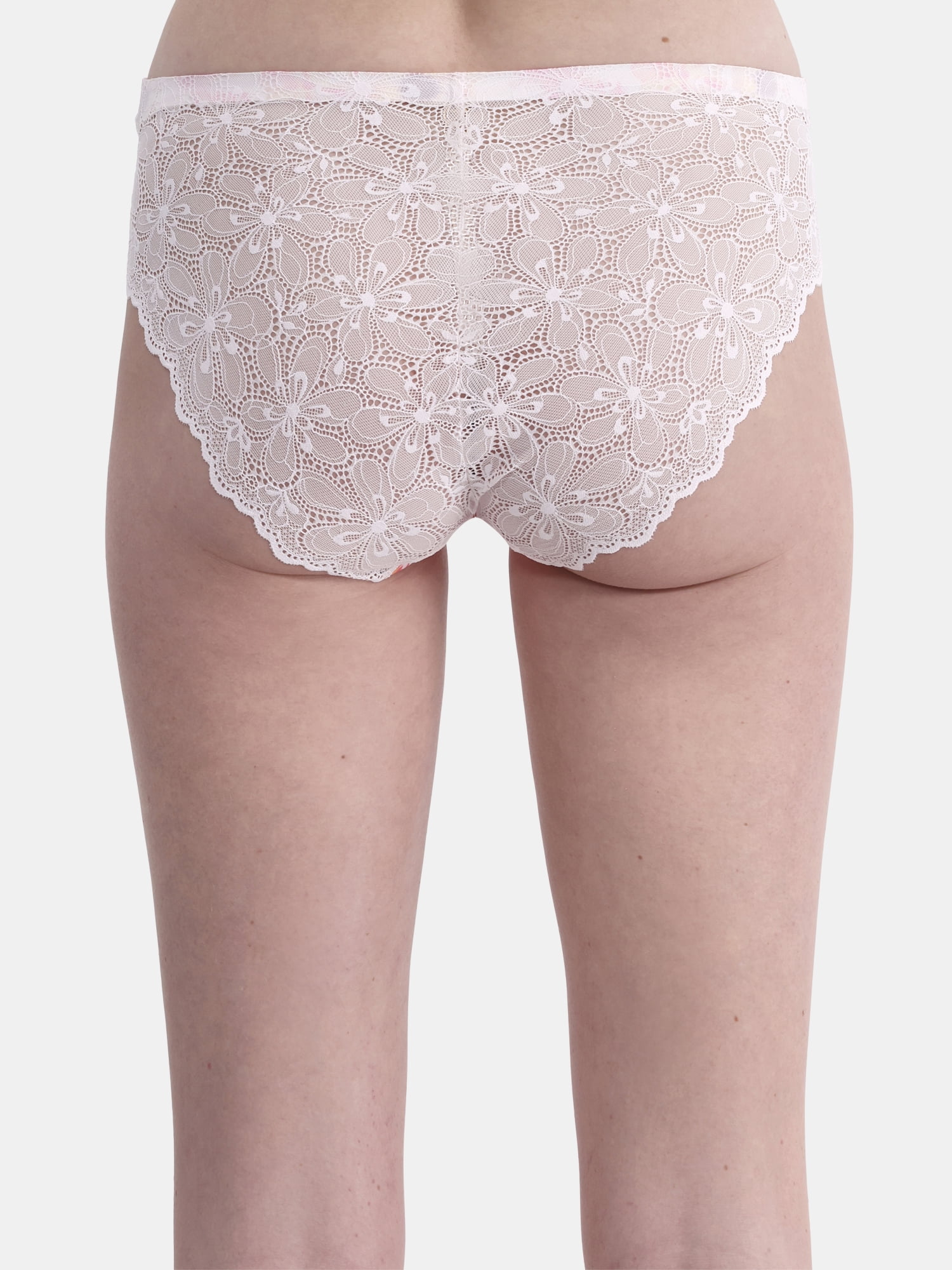 (3 pack) No Boundaries Micro Hipster Panties with Lace, Women’s