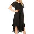 thumbnail image 4 of Sakkas Helena Embroidered Nightgown / Women Sleepwear with Eyelet Sleeves - Black - One Size Regular, 4 of 5