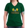 thumbnail image 1 of CafePress - Hatched By Two Chicks Women's V Neck T Shirt - Women's V-Neck Dark T-Shirt, 1 of 1