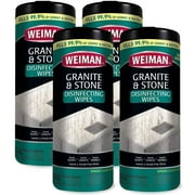 Weiman Granite Wipes with Disinfectant - 4 Pack (120 Wipes Total)