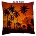 thumbnail image 2 of PKQWTM Coconut Palms Sand Beach Tropic Sunset Thailand Beach Reversible Mermaid Cushion Cover Home Decor Sequin Pillow Case Size 18x18 inches, 2 of 2