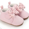 thumbnail image 4 of 6-9 Months Baby Boys Girls Shoes Non-Slip Infant First Walkers Baby Walking Shoes Spring Princess Girls' Shoes 0-1 Year Old Bowknot Baby Shoes Cotton Soft Sole Shoes Walking Shoes Pink, 4 of 6