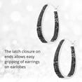 thumbnail image 7 of Jewelry Inside Out Small Hoop Earrings for Women Black Crystal Silver Plated, 7 of 7