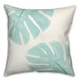 thumbnail image 2 of Creative Products Monstera Leaves Teal 18x18 Spun Poly Pillow, 2 of 3
