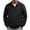 Black, variant on Atkumj Knit Pullover Sweater for Men Trendy Turn Down Collar Vertical Rib Knit Ribbed Sweater Versatile Loose Solid Color Long Sleeve Mens Fall Sweater M