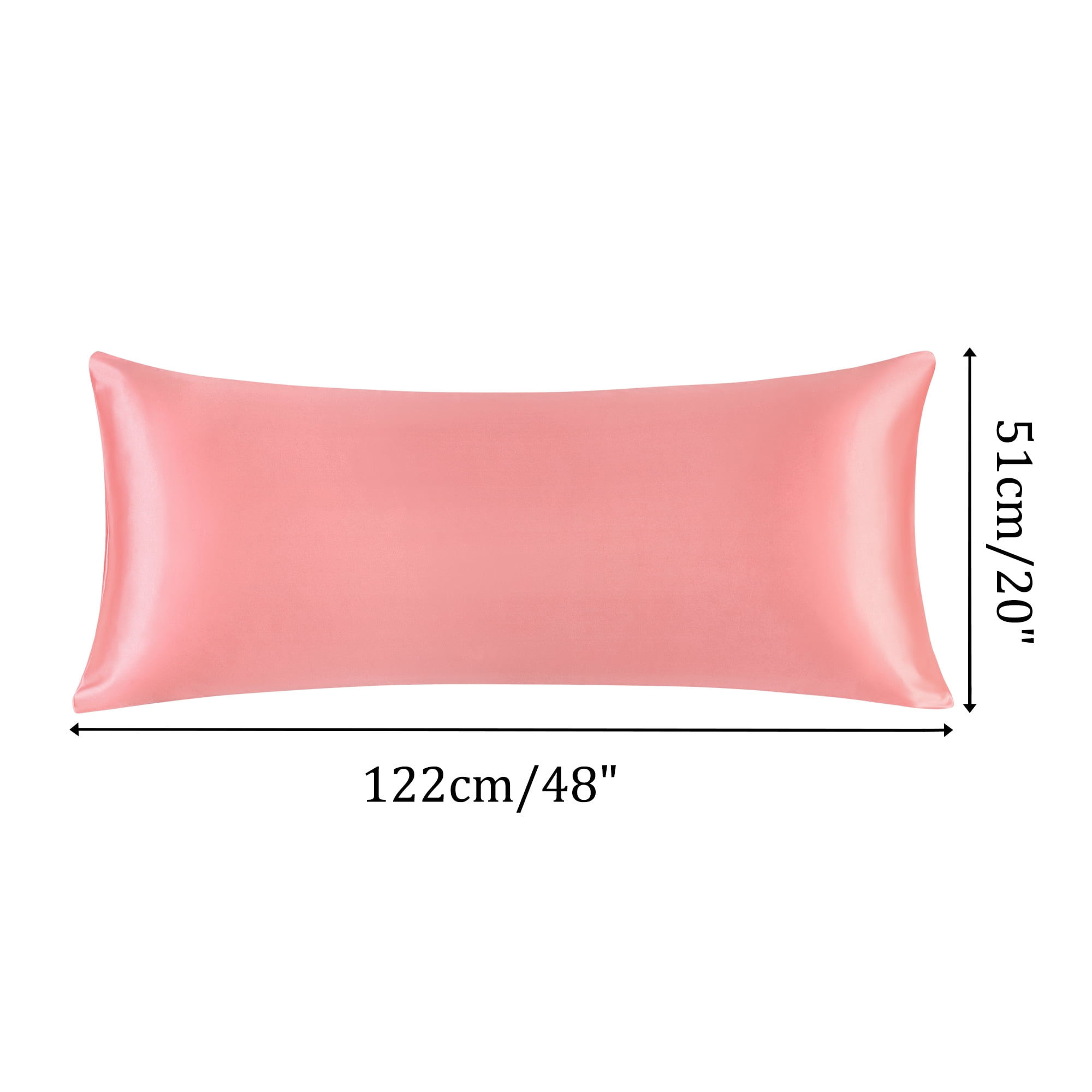 Unique Bargains 1 PC Satin Envelope Closure Body Pillowcases Light Coral 20"x48"