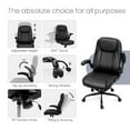 thumbnail image 3 of Ergonomic High Back Office Chair Faux Leather Executive Chair Padded Flip Up Armrest Computer Chair Adjustable Height Lumbar Support Wheels Swivel for Gaming Desk Chair (Black), 3 of 5