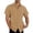 Brown, variant on YANGXINX Men's Shirt 2026 Linen Solid Color Short Sleeve Button Down Collared Tops with Pockets Comfortable Breathable Slim Fit Business Wear