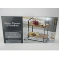 Better Homes & Gardens Rectangle TwoTier Wood Serving Tray, 14.29" L x 7.08" W, Gray