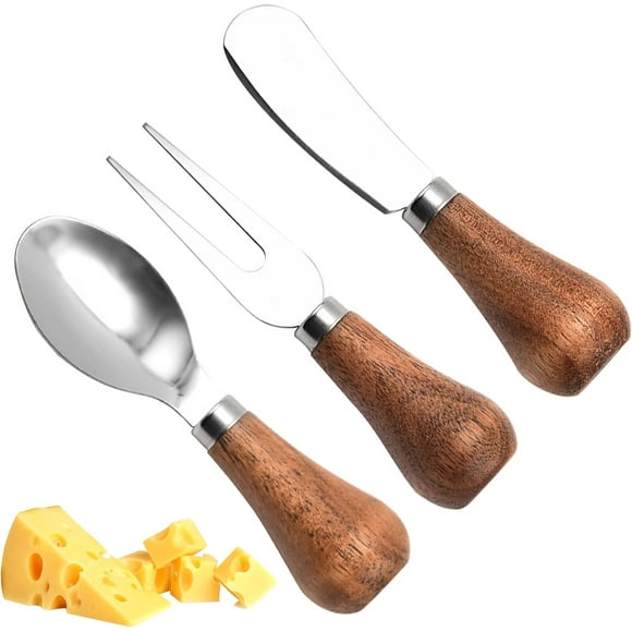 3 Pieces Cheese Knife Set, Cheese Tools Mini Knives Spatula Butter Fork Cheese Stainless Steel Cheese Knives for Cake, Dessert, Cheese, Butter