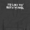 thumbnail image 2 of Popfunk Wheel of Fortune I'd Like to Buy a Vowel Unisex Adult Pull-Over Heather Hoodie, Black Heather, Medium, 2 of 4