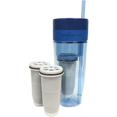 ZeroWater 26oz Portable Filtration Tumbler and 2-Pack of Replacement