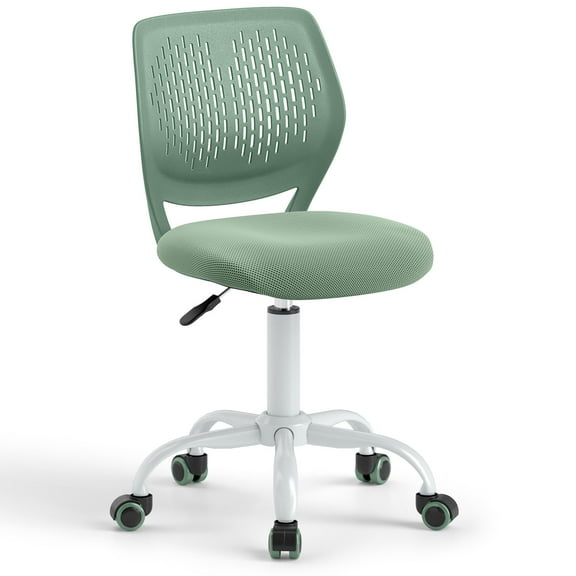 Gymax Kids Desk Chair Ergonomic Swivel Children Mesh Study Height Adjustable Light Green