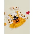 thumbnail image 3 of Suealasg Infant Girls Christmas Outfits 3M 6M 12M 18M Newborn Girls Long Sleeve Santa Print Romper Dress Headband Christmas-themed Clothes for Baby Girls, 3 of 7