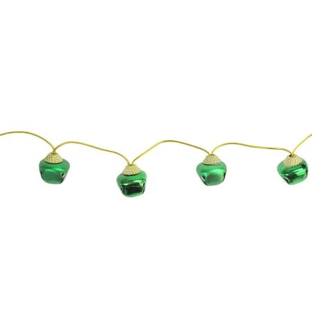Kurt S. Adler 6' x 1.25" Green Matte and Shiny Jingle Bell Christmas Garland