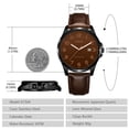 thumbnail image 4 of Watch for Men Minimalist Ultra Thin Wrist Watch Waterproof Quartz Analog Watch with Leather Strap -Gift for Men, 4 of 7