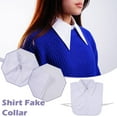 thumbnail image 3 of PFDDRW Long Pointed Flat Dickey Collar False Faux Cotton Half Shirt Blouse Button, 3 of 8