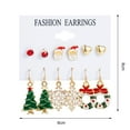 thumbnail image 6 of Deyuer 6Pairs/Set Christmas Earrings Festive Enamel Geometric Shiny Electroplating Decoration Jewelry Gifts Xmas Tree Elk Snowman Santa Claus Ear Studs Dangle Earrings, 6 of 8